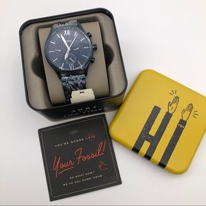 Fossil Fenmore Midsize Navy Stainless Steel Watch